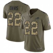 Nike Bills -22 Vontae Davis Olive Camo Stitched NFL Limited 2017 Salute To Service Jersey