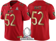 OAKLAND RAIDERS -52 KHALIL MACK AFC 2017 PRO BOWL RED GOLD LIMITED JERSEY