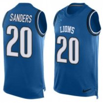 Nike Lions -20 Barry Sanders Blue Team Color Stitched NFL Limited Tank Top Jersey