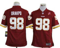 Nike Redskins -98 Brian Orakpo Burgundy Red Team Color With 80TH Patch Stitched NFL Game Jersey