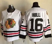 Chicago Blackhawks -16 Bobby Hull White CCM Throwback Stitched NHL Jersey