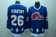 Nordiques -26 Peter Stastny Stitched CCM Throwback blue NHL Jersey