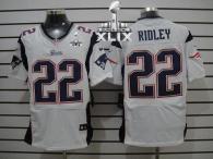 Nike New England Patriots -22 Stevan Ridley White Super Bowl XLIX Mens Stitched NFL Elite Jersey