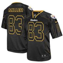Nike Pittsburgh Steelers #83 Heath Miller Lights Out Black Men's Stitched NFL Elite Jersey