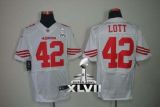 Nike San Francisco 49ers #42 Ronnie Lott White Super Bowl XLVII Men‘s Stitched NFL Elite Jersey