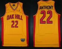 New York Knicks -22 Carmelo Anthony Gold Oak Hill Academy High School Stitched NBA Jersey