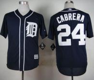 Detroit Tigers -24 Miguel Cabrera Navy Blue Cool Base Stitched MLB Jersey