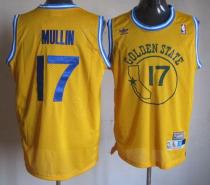 Golden State Warriors -17 Chris Mullin Gold Throwback Stitched NBA Jersey