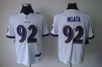 Nike Ravens -92 Haloti Ngata White Men Stitched NFL Limited Jersey