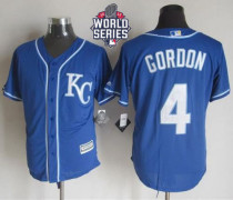 Kansas City Royals -4 Alex Gordon Blue Alternate 2 New Cool Base W 2015 World Series Patch Stitched