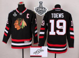 Chicago Blackhawks -19 Jonathan Toews Black Autographed 2015 Stanley Cup Stitched NHL Jersey
