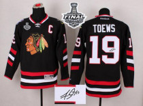 Chicago Blackhawks -19 Jonathan Toews Black Autographed 2015 Stanley Cup Stitched NHL Jersey