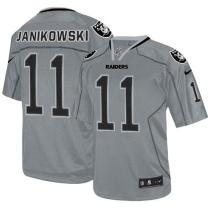 Nike Oakland Raiders #11 Sebastian Janikowski Lights Out Grey Men's Stitched NFL Elite Jersey