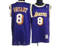 Mitchell and Ness Los Angeles Lakers -8 Kobe Bryant Stitched Purple Throwback NBA Jersey