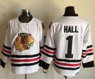 Chicago Blackhawks -1 Glenn Hall White CCM Throwback Stitched NHL Jersey