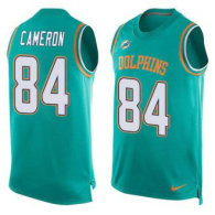 Nike Miami Dolphins -84 Jordan Cameron Aqua Green Team Color Stitched NFL Limited Tank Top Jersey