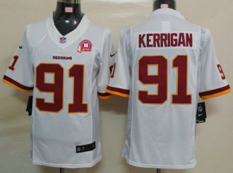 Nike Redskins -91 Ryan Kerrigan White With 80TH Patch Stitched NFL Limited Jersey