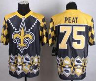 Nike New Orleans Saints #75 Andrus Peat Black Men's Stitched NFL Elite Noble Fashion Jersey