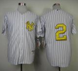 New York Yankees -2 Derek Jeter White Fashion Gold w Commemorative Retirement Patch Stitched MLB Jer