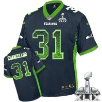 Nike Seattle Seahawks #31 Kam Chancellor Steel Blue Team Color Super Bowl XLIX Men's Stitched NFL El