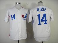 Mitchell And Ness Expos -14 Pete Rose White Throwback Stitched MLB Jersey