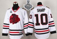 Chicago Blackhawks -10 Patrick Sharp White Red Skull 2015 Stanley Cup Stitched NHL Jersey