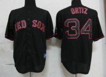 Boston Red Sox #34 David Ortiz Black Fashion Stitched MLB Jersey