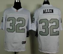 Nike Oakland Raiders #32 Marcus Allen White Silver No Men's Stitched NFL Elite Jersey