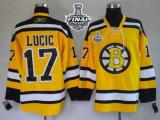 Boston Bruins Stanley Cup Finals Patch -17 Milan Lucic Stitched Winter Classic Yellow NHL Jersey