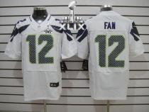 Nike Seattle Seahawks #12 Fan White Super Bowl XLIX Men‘s Stitched NFL Elite Jersey