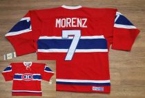 Montreal Canadiens -7 Howie Morenz Stitched Red CH CCM Throwback NHL Jersey