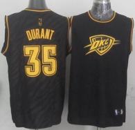 Oklahoma City Thunder -35 Kevin Durant Black Precious Metals Fashion Stitched NBA Jersey