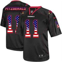Nike Cardinals -11 Larry Fitzgerald Black Men's Stitched NFL Elite USA Flag Fashion Jersey