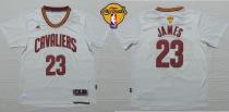 Cleveland Cavaliers -23 LeBron James White Short Sleeve The Finals Patch Stitched NBA Jersey