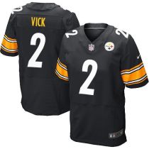 Nike Pittsburgh Steelers #2 Michael Vick Black Team Color Men's Stitched NFL Elite Jersey