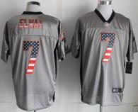 Nike Denver Broncos #7 John Elway Grey Men's Stitched NFL Elite USA Flag Fashion Jersey