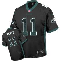 Nike Eagles -11 Carson Wentz Black Alternate Stitched NFL Elite Drift Fashion Jersey