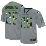 Nike Seattle Seahawks #25 Richard Sherman New Lights Out Grey Men's Stitched NFL Elite Jersey