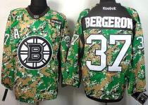 Boston Bruins -37 Patrice Bergeron Camo Veterans Day Practice Stitched NHL Jersey