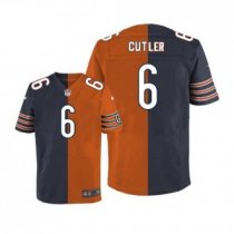 Nike Bears -6 Jay Cutler Navy Blue Orange Stitched NFL Elite Split Jersey