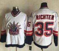 New York Rangers -35 Mike Richter White CCM Statue of Liberty Stitched NHL Jersey