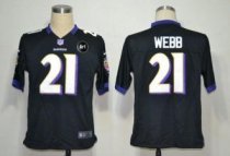 Nike Ravens -21 Lardarius Webb Black Alternate With Art Patch Stitched NFL Game Jersey
