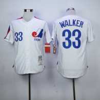 Expos -33 Larry Walker White Stitched MLB Jersey