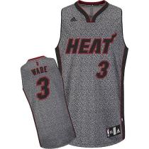 Miami Heat -3 Dwyane Wade Grey Static Fashion Stitched NBA Jersey