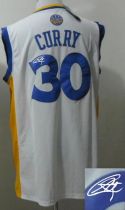 Revolution 30 Autographed Golden State Warriors -30 Stephen Curry White Stitched NBA Jersey