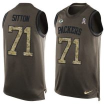 Nike Packers -71 Josh Sitton Green Stitched NFL Limited Salute To Service Tank Top Jersey