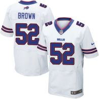 Nike Bills -52 Preston Brown White Men's Stitched NFL New Elite Jersey