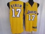 Los Angeles Lakers -17 Andrew Bynum Stitched Yellow Champion Patch NBA Jersey