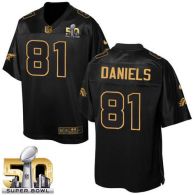 Nike Denver Broncos #81 Owen Daniels Black Super Bowl 50 Men's Stitched NFL Elite Pro Line Gold Coll