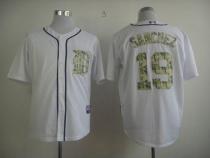 Detroit Tigers #19 Anibal Sanchez White USMC Cool Base Stitched MLB Jersey